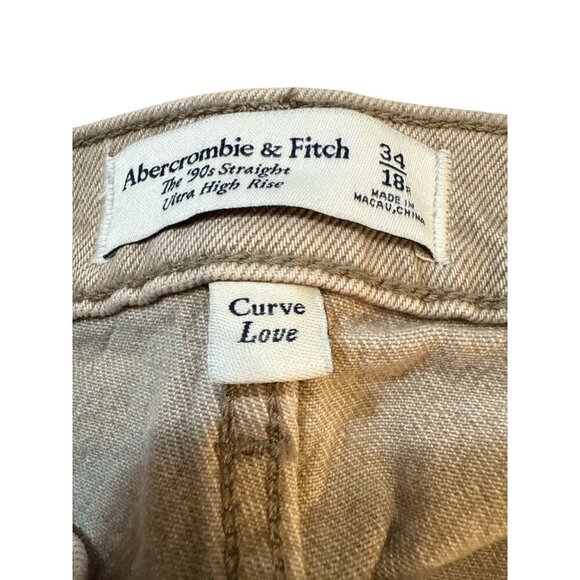 Abercrombie & Fitch 90's Straight Ultra High Rise  Curve Love 34/18R  Jeans NWT - Picture 4 of 7